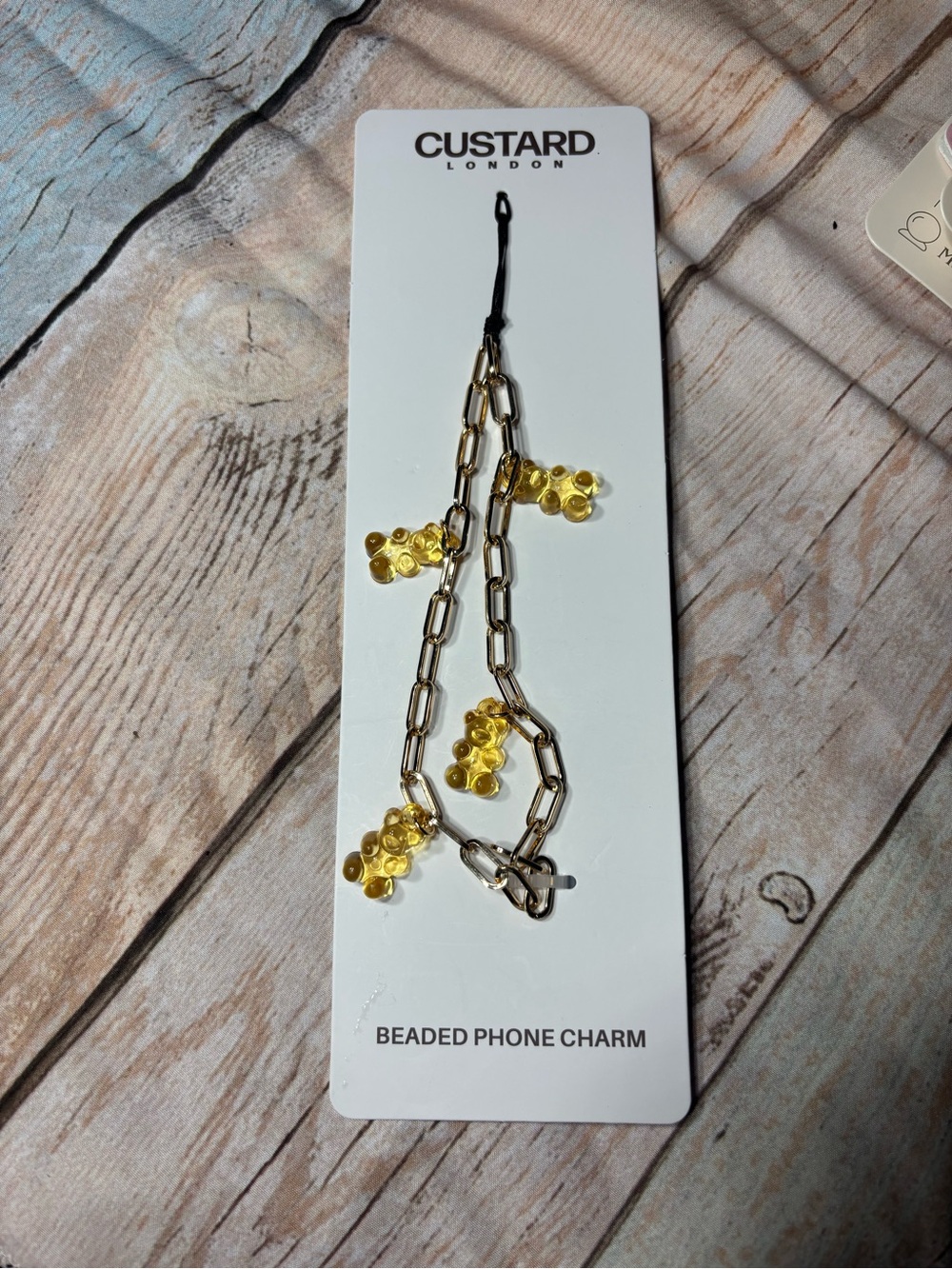 New Gummy Bear Gold Beaded Phone Charm